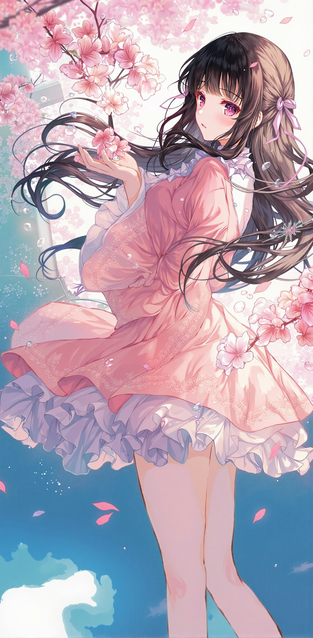 花を持って