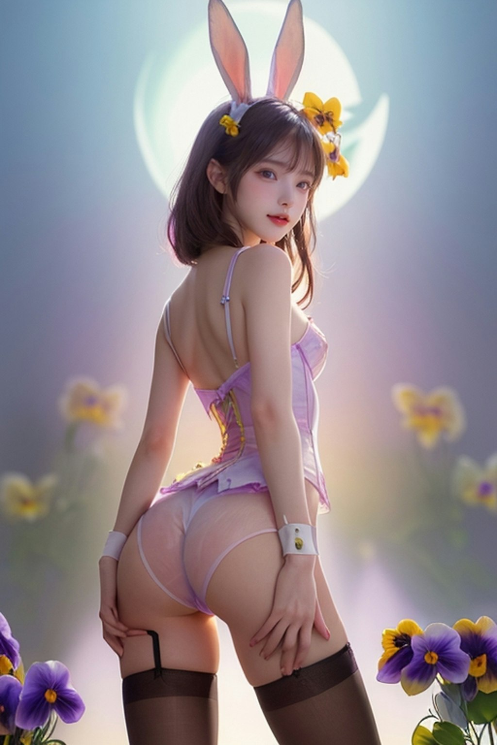 Pansy flower Bunny Girl