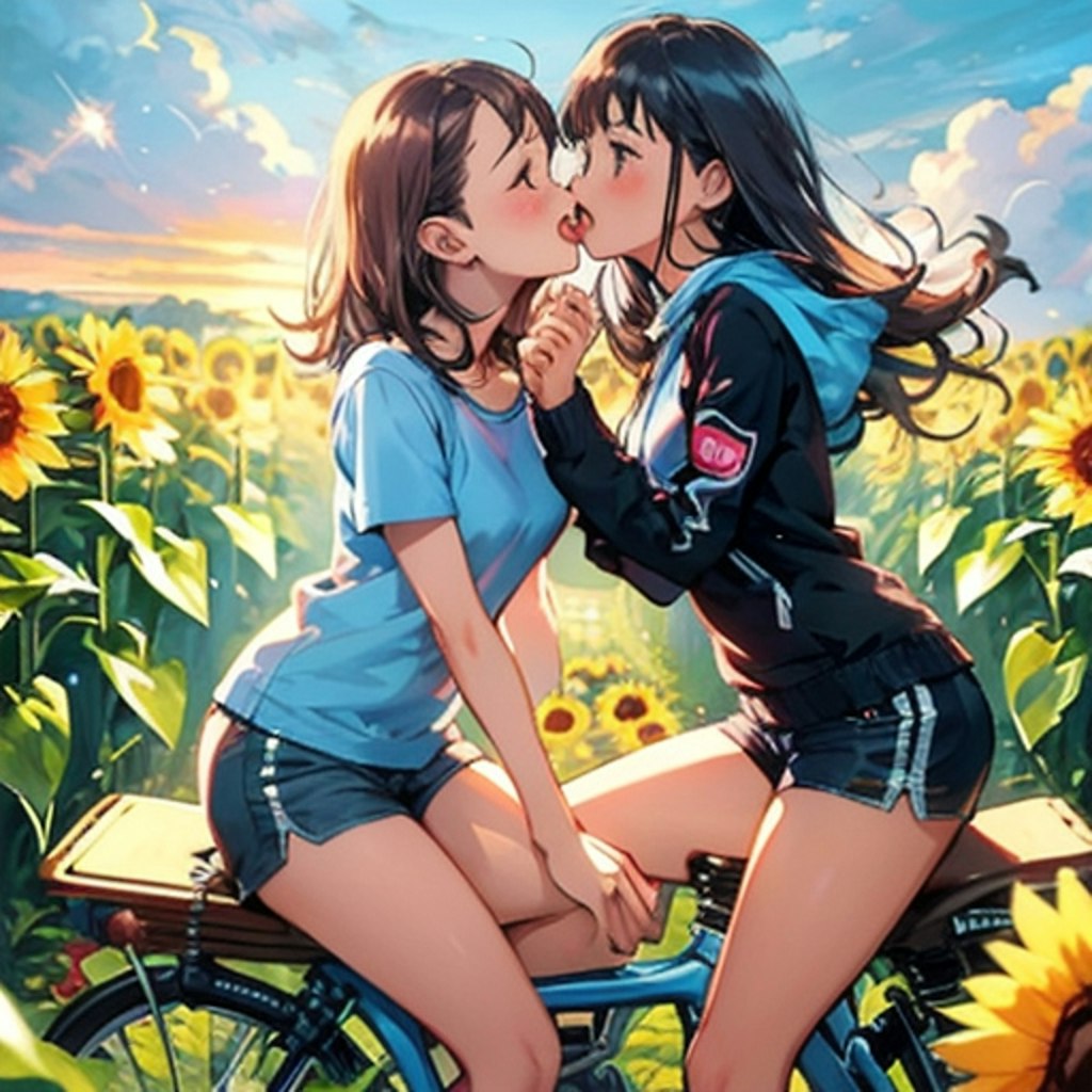 百合サイクリング、向日葵