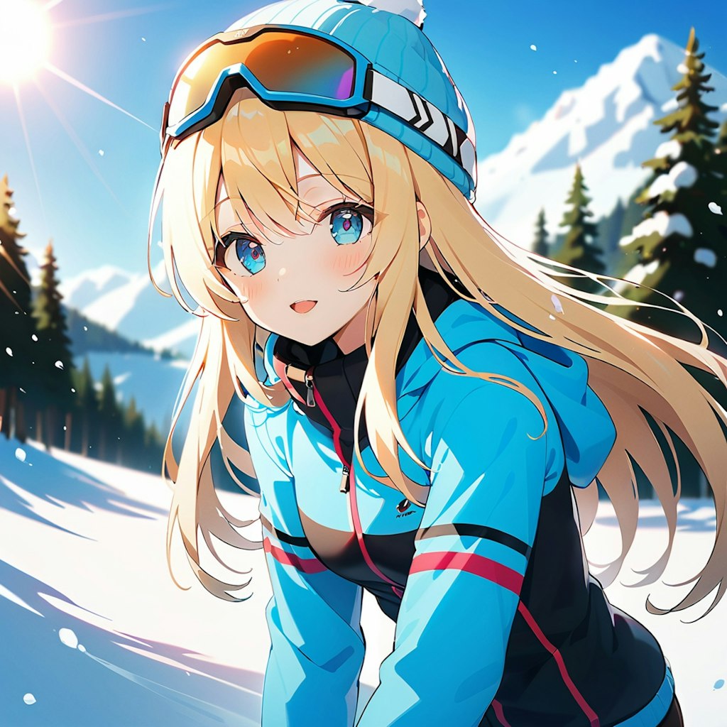 お試し生成　雪山少女