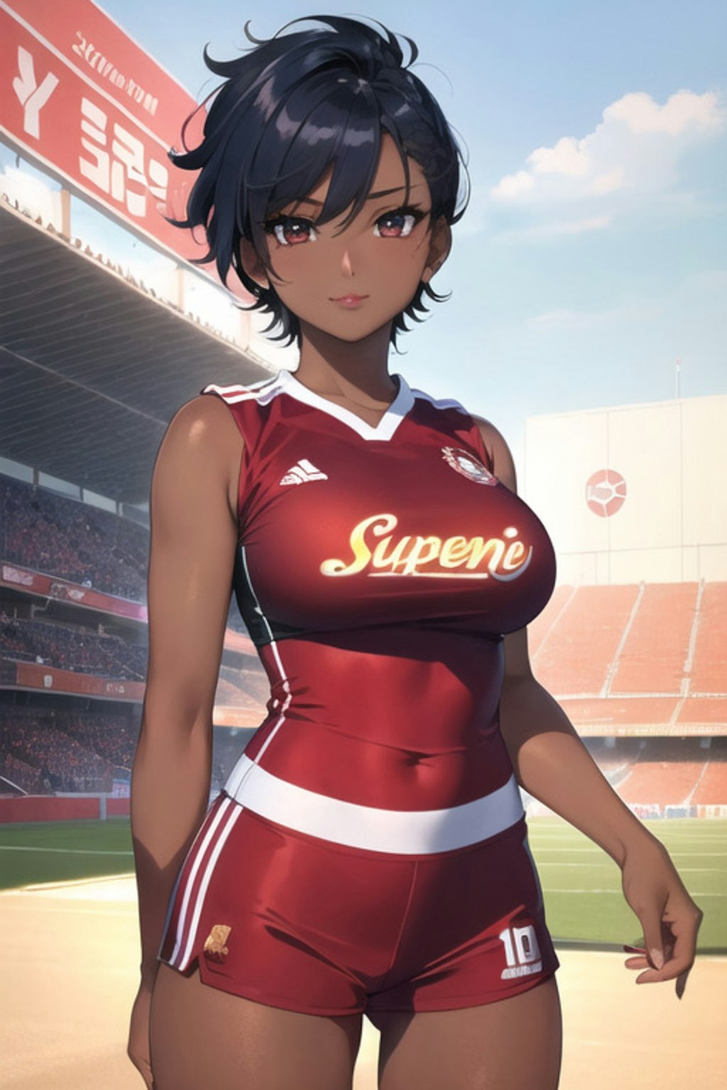 褐色サッカー女子2