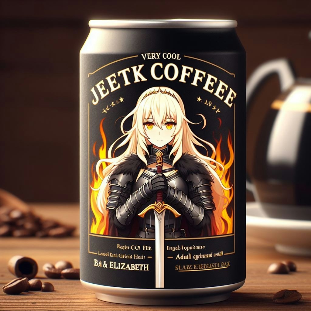 炎のブラックコーヒー/キャラ缶風ブロンドの女騎士さん