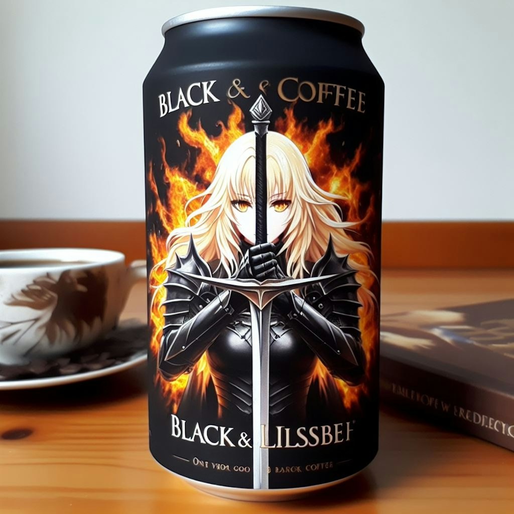 炎のブラックコーヒー/キャラ缶風ブロンドの女騎士さん