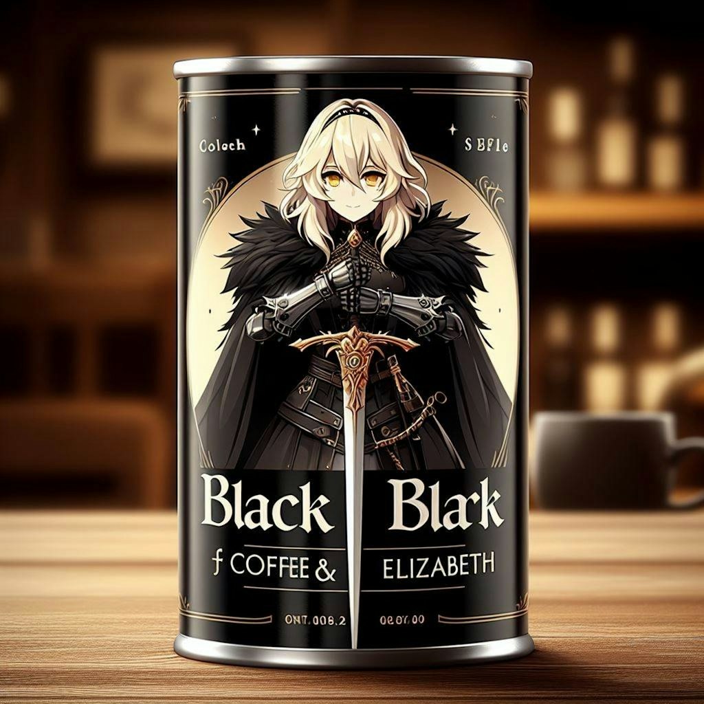 炎のブラックコーヒー/キャラ缶風ブロンドの女騎士さん