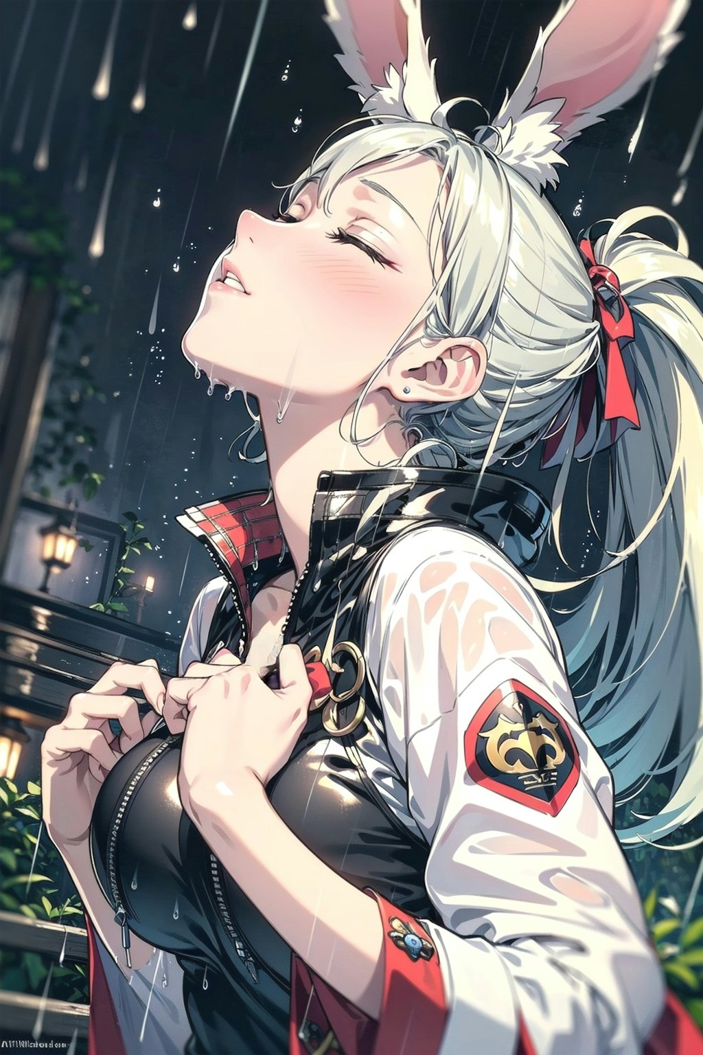 雨の日キス顔選手権の練習なのです💋💕🐰
