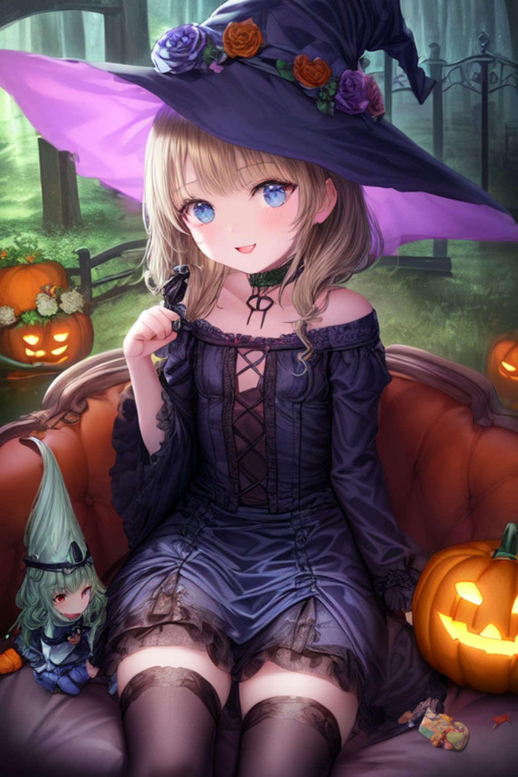 ハロウィンの魔女っ子たち