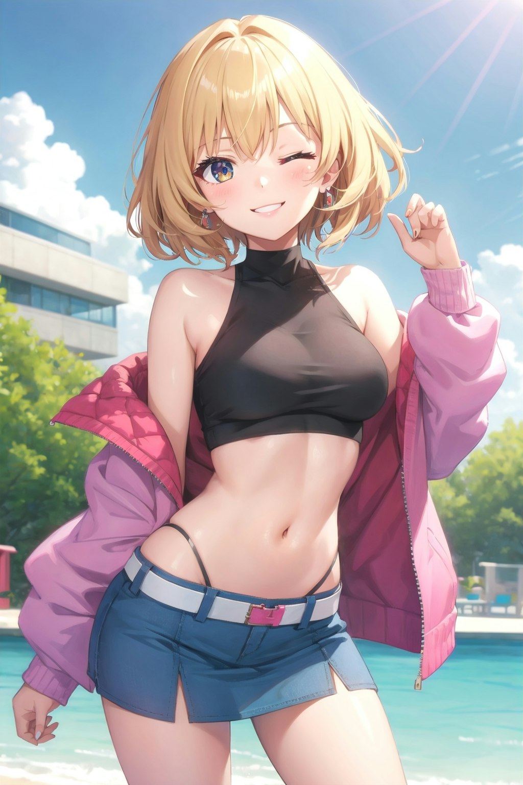 ユーザー企画参加　「へそ出し＋ウィンク　ーVer.03 V4B 高解像度ー」