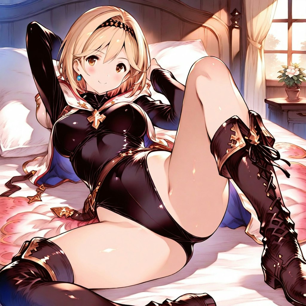 金髪ショート新体操美少女のジータちゃんと千束ちゃん
