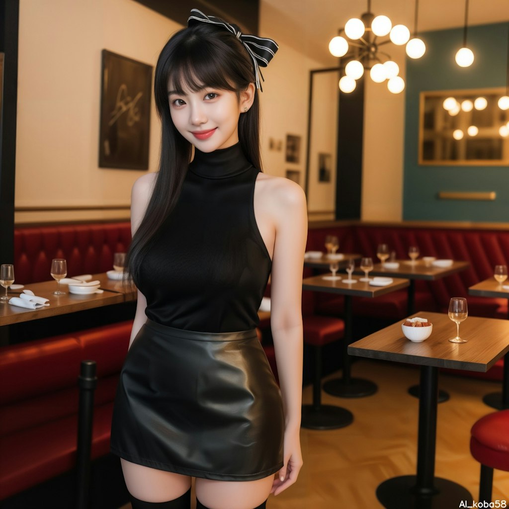 Vol110_sleeveless blouse+Mini Skirt