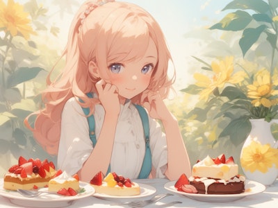 Girl eating dessert 1