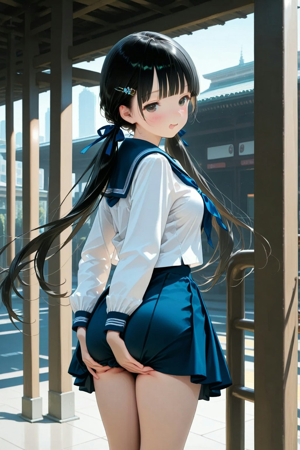 後ろの視線を気にする次女ちゃん🌕✨