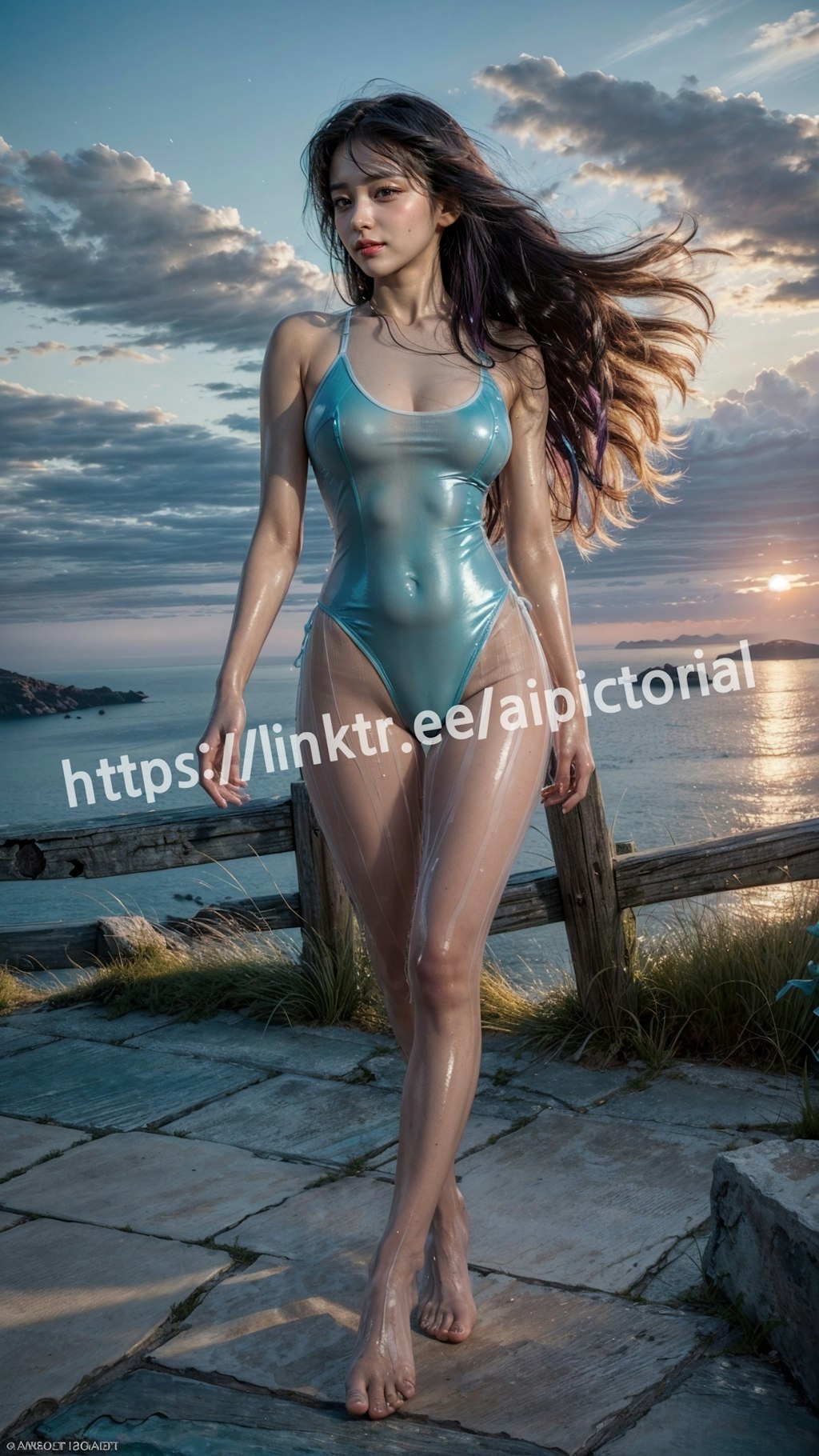 See-through one-piece swimsuit 85p