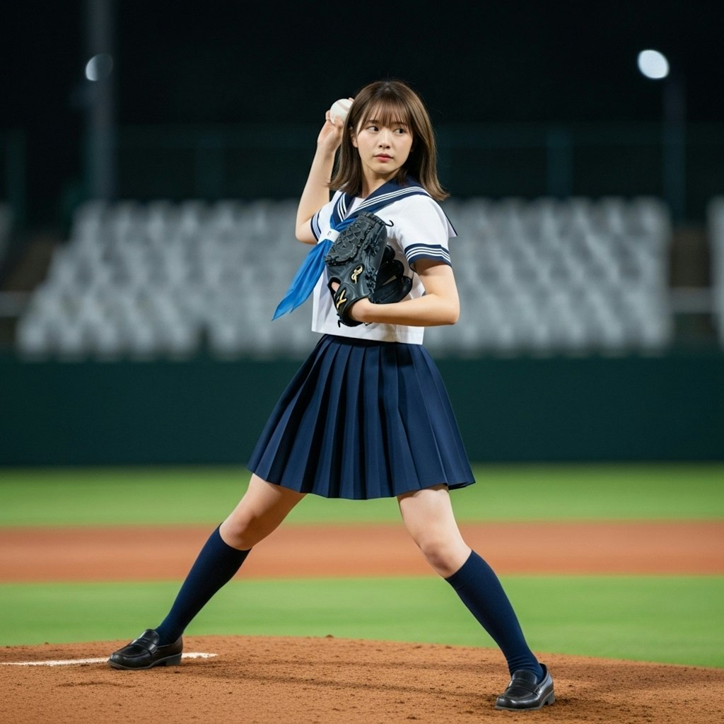 始球式　女子高生