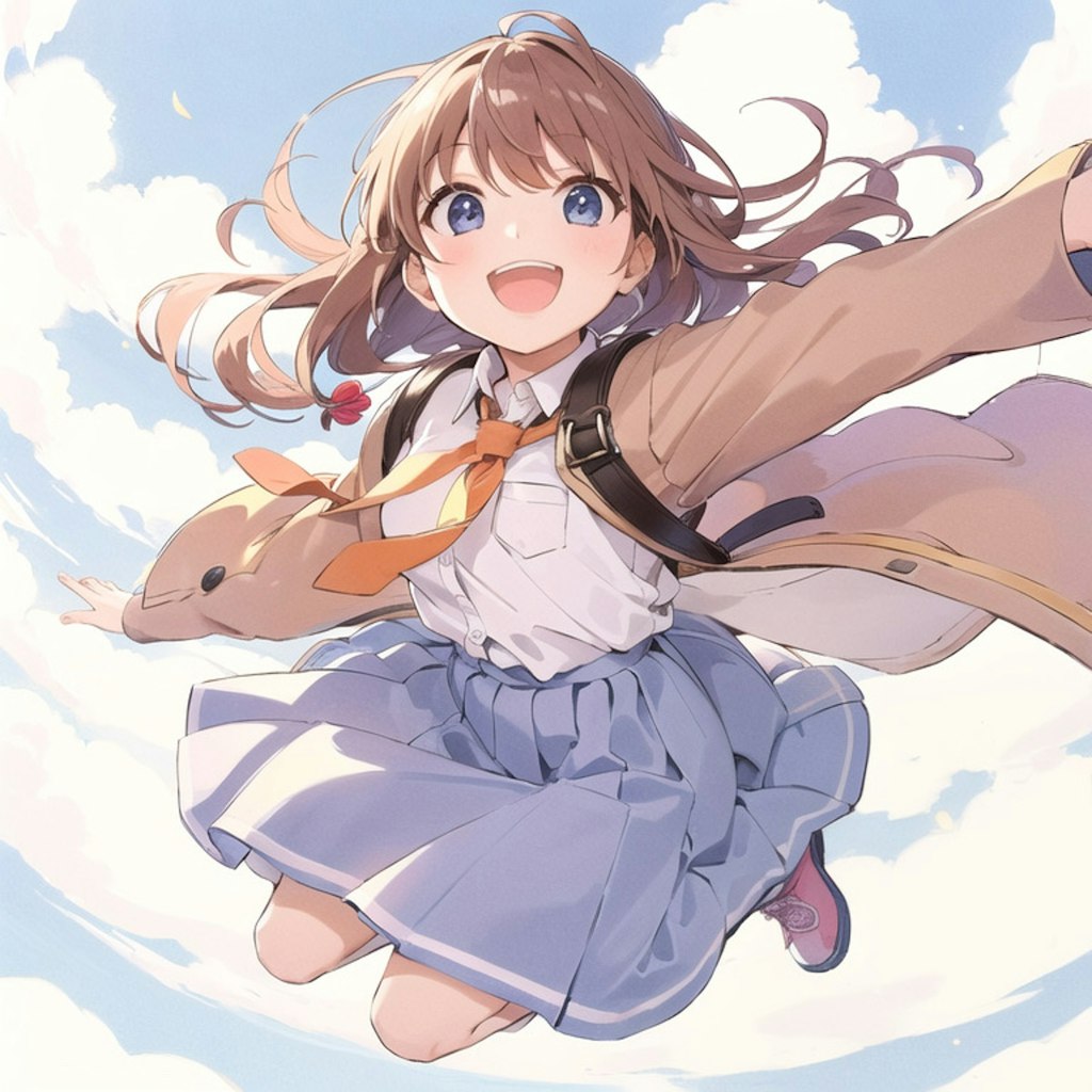 空を飛ぶ女の子