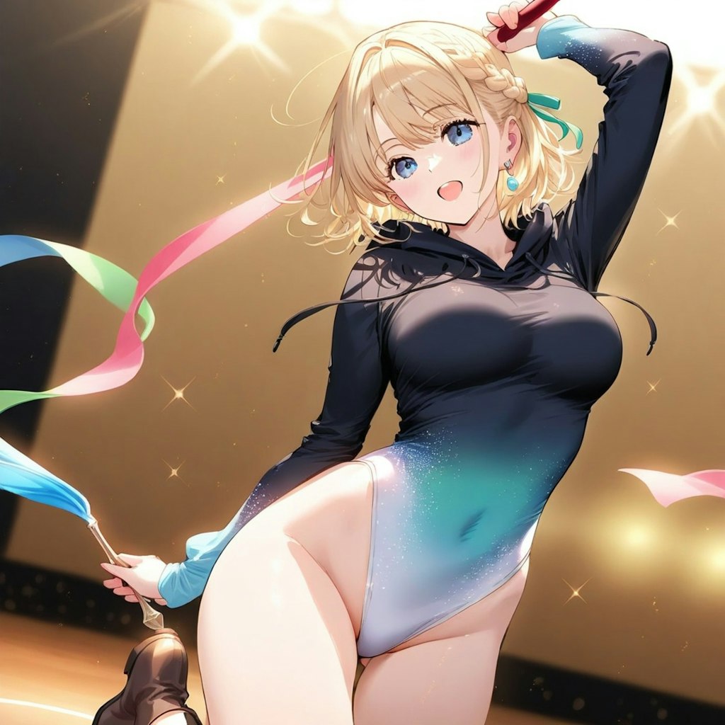 金髪ショート新体操美少女