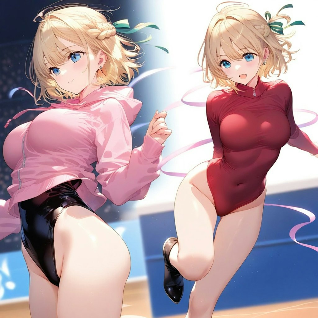 金髪ショート新体操美少女