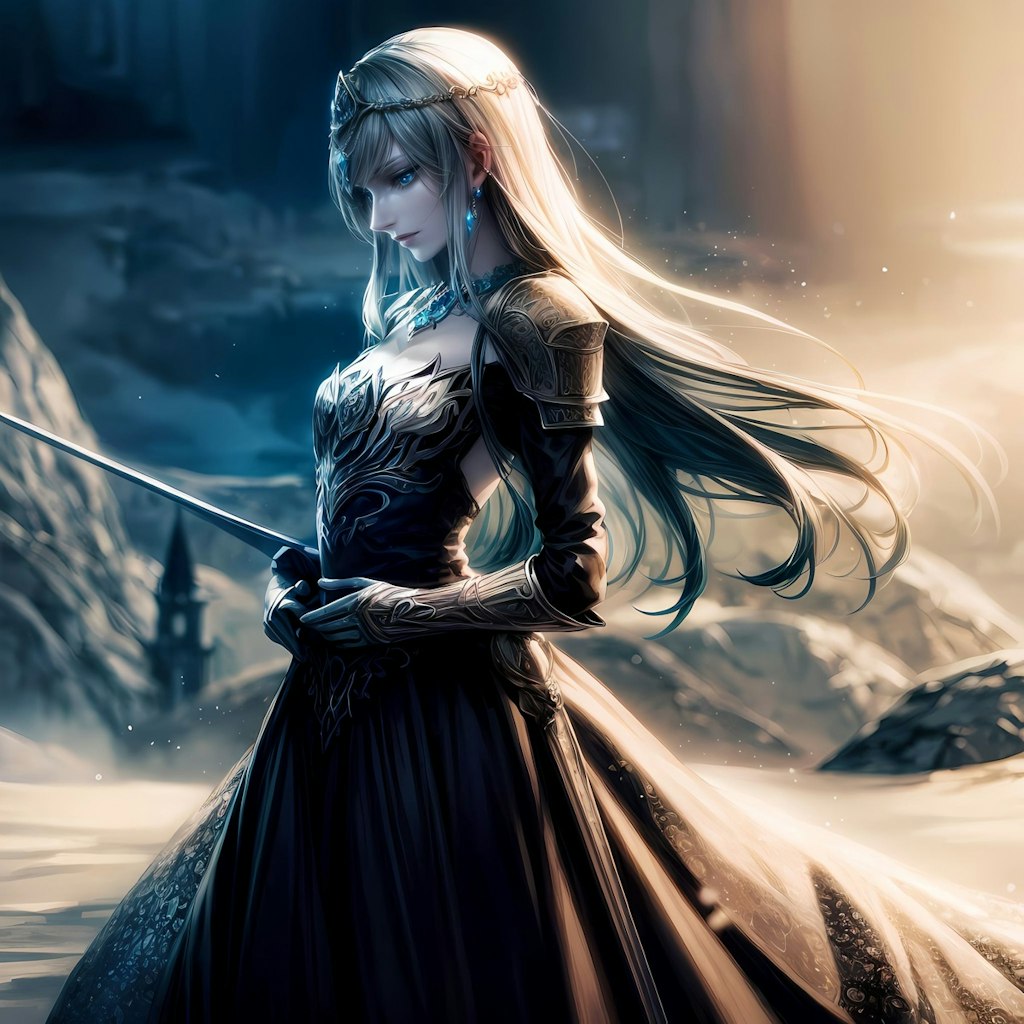 ファンタジーの世界で魅了する幻想の騎士団長の女性騎士