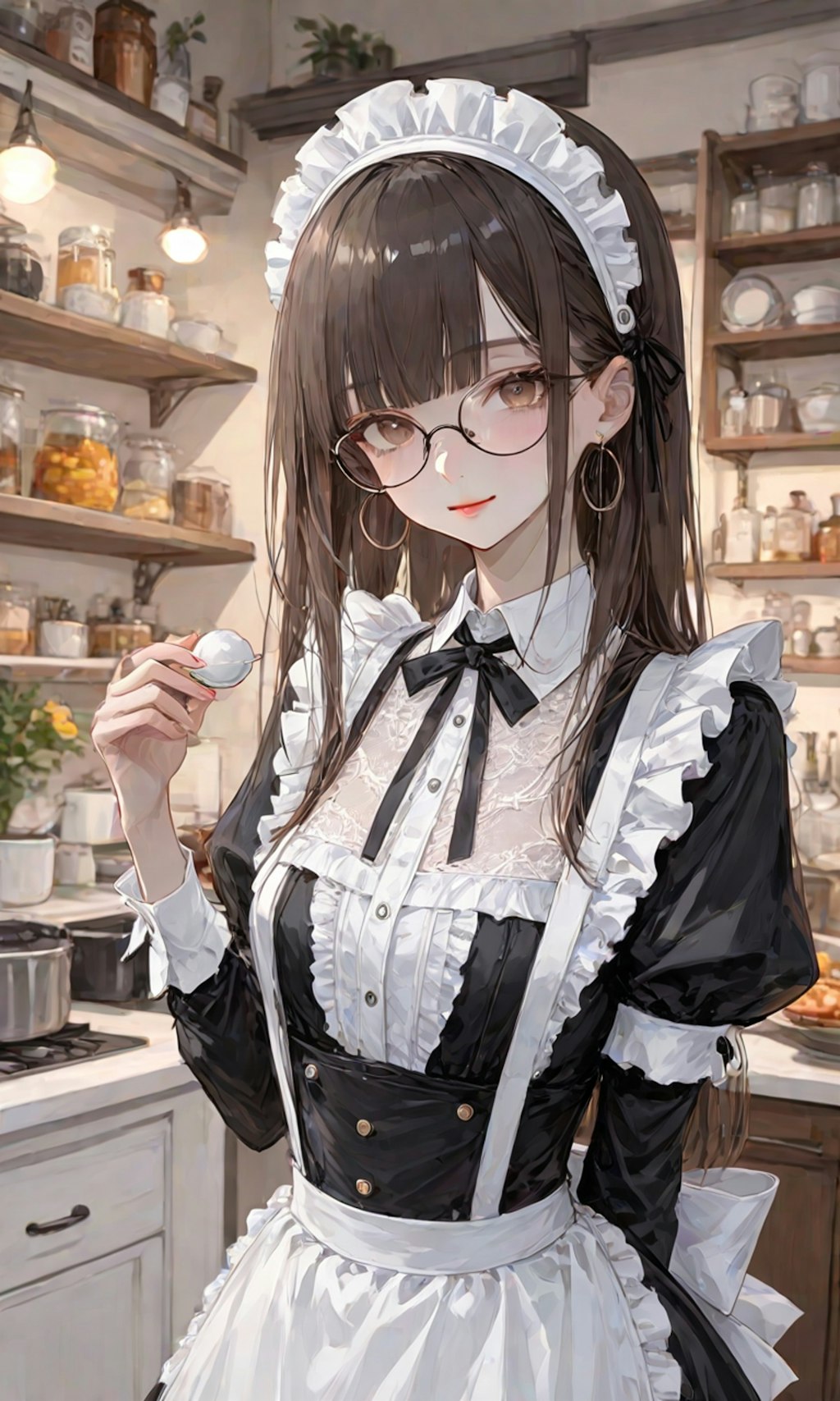 メガネのメイドさん