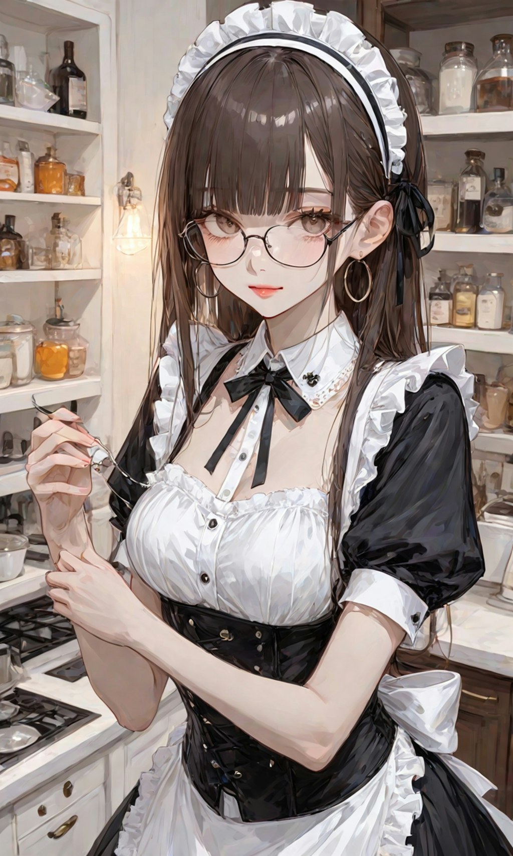 メガネのメイドさん