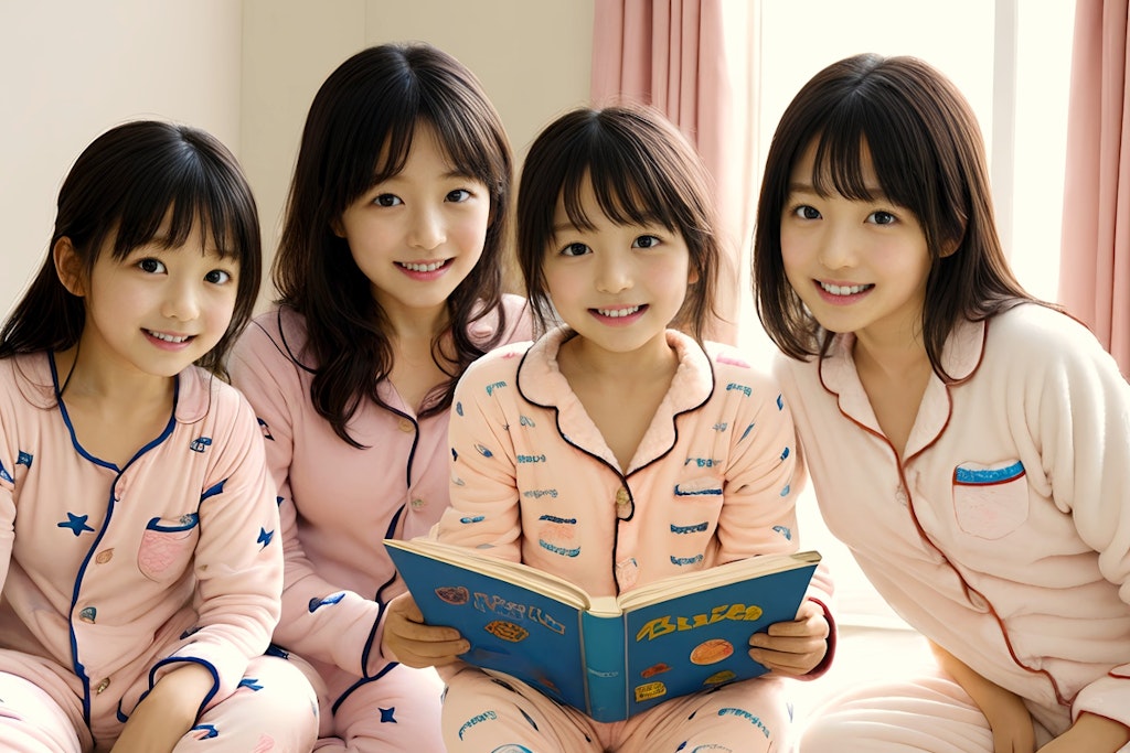 四姉妹の読書タイム
