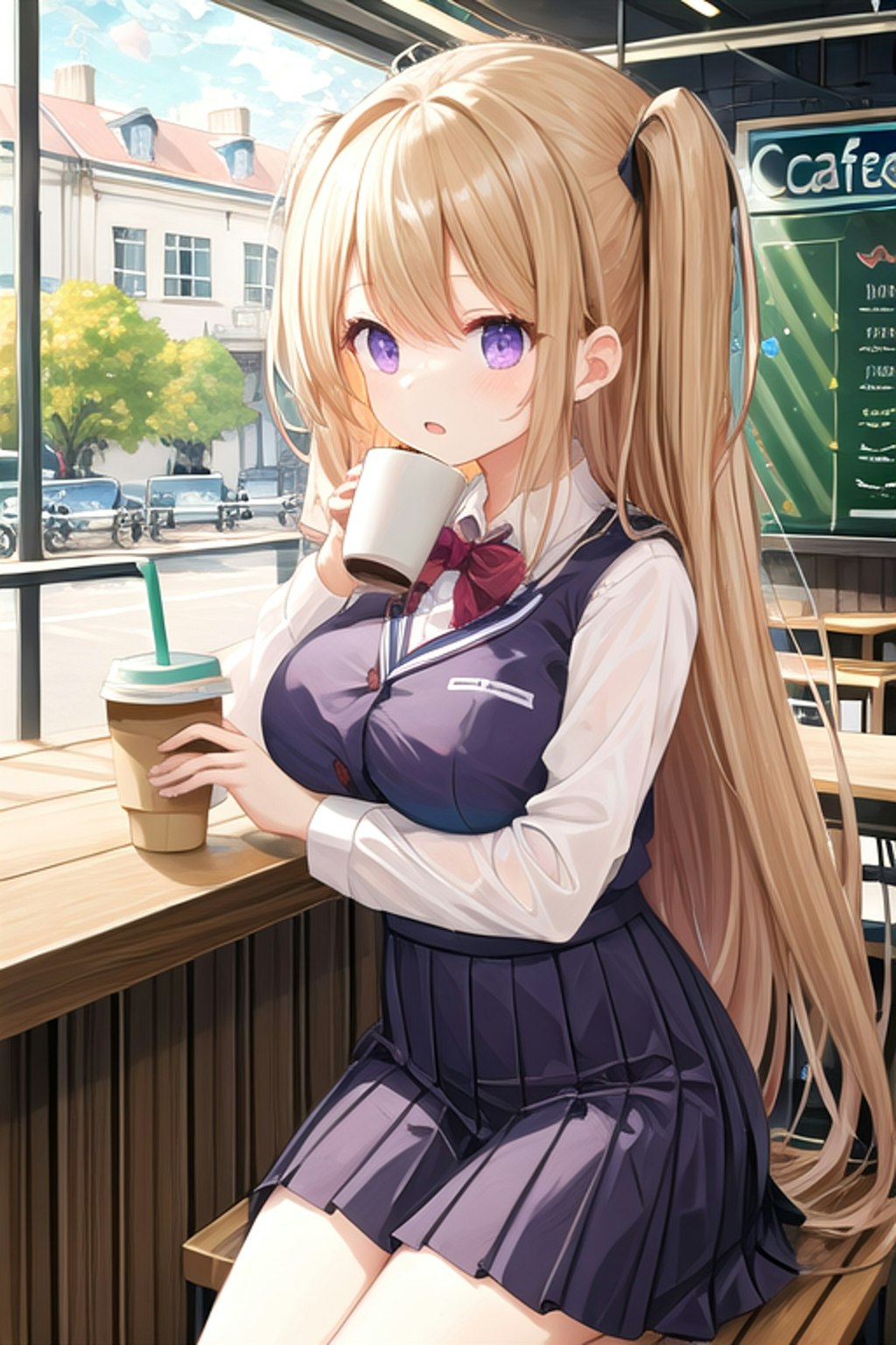 コーヒーを飲む女の子