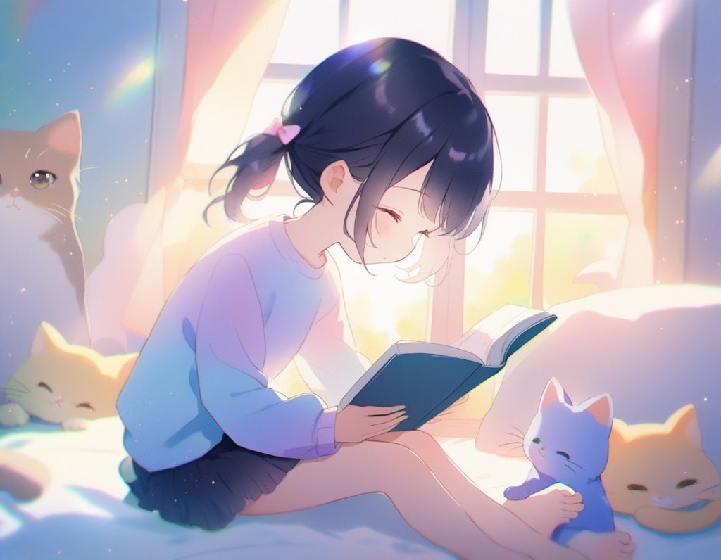 猫と読書と眠りこける私