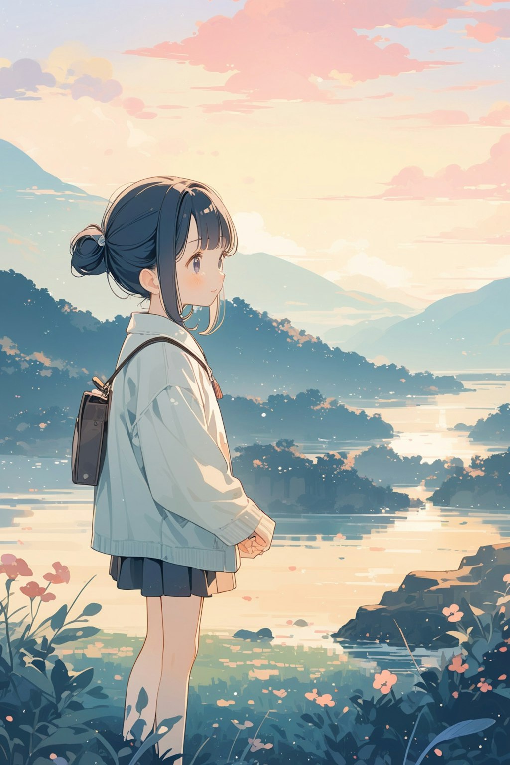 幼女と美しい背景