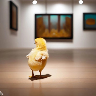 Chick visits art museum