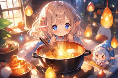 Elf preparing a meal 62