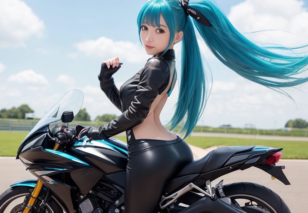 緑のバイクレーサー