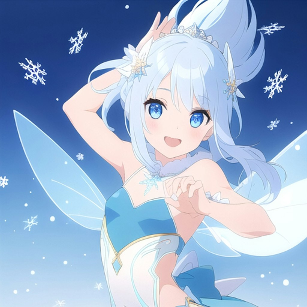 フィギュアスケートする雪の妖精さん