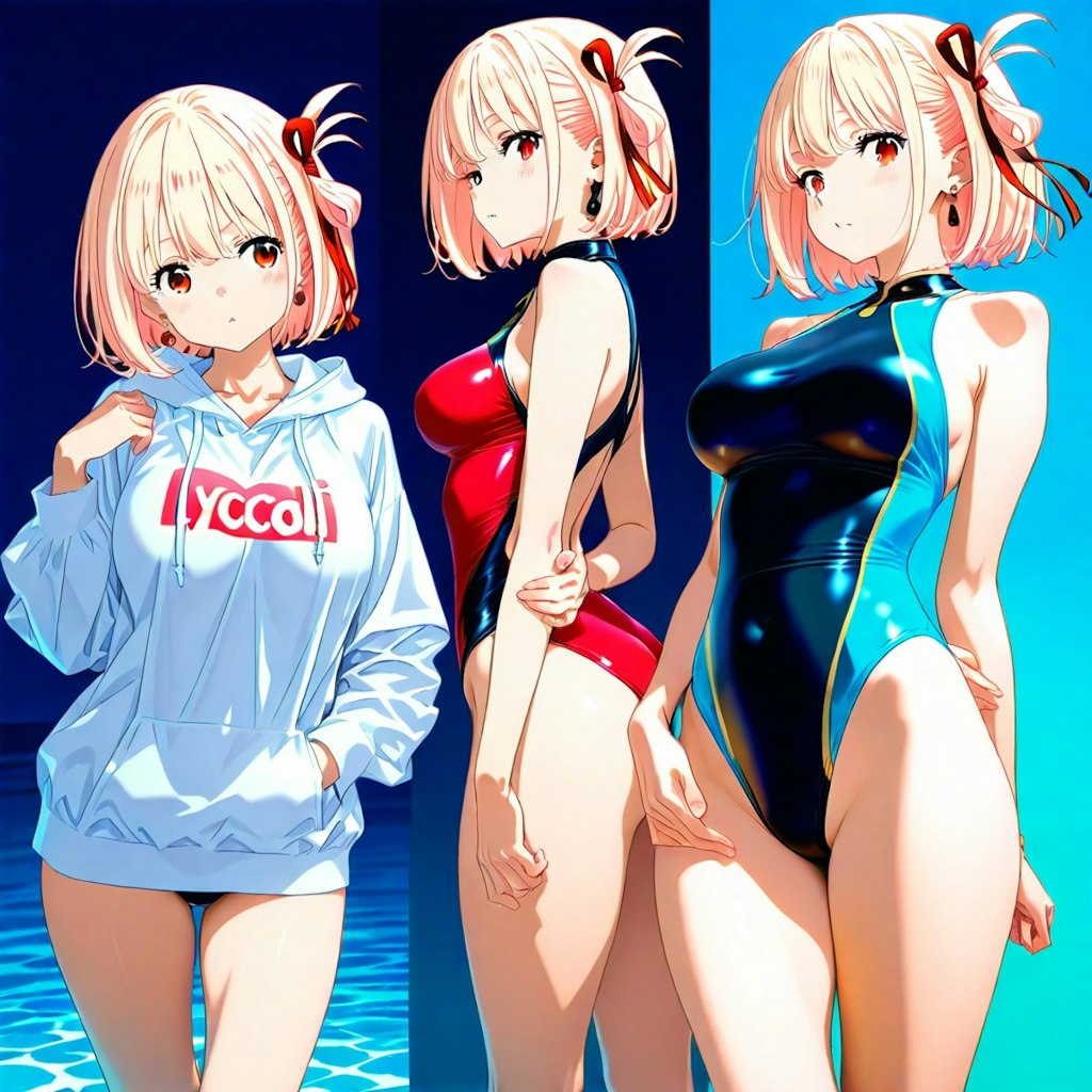 海の日の水着姿の女の子達