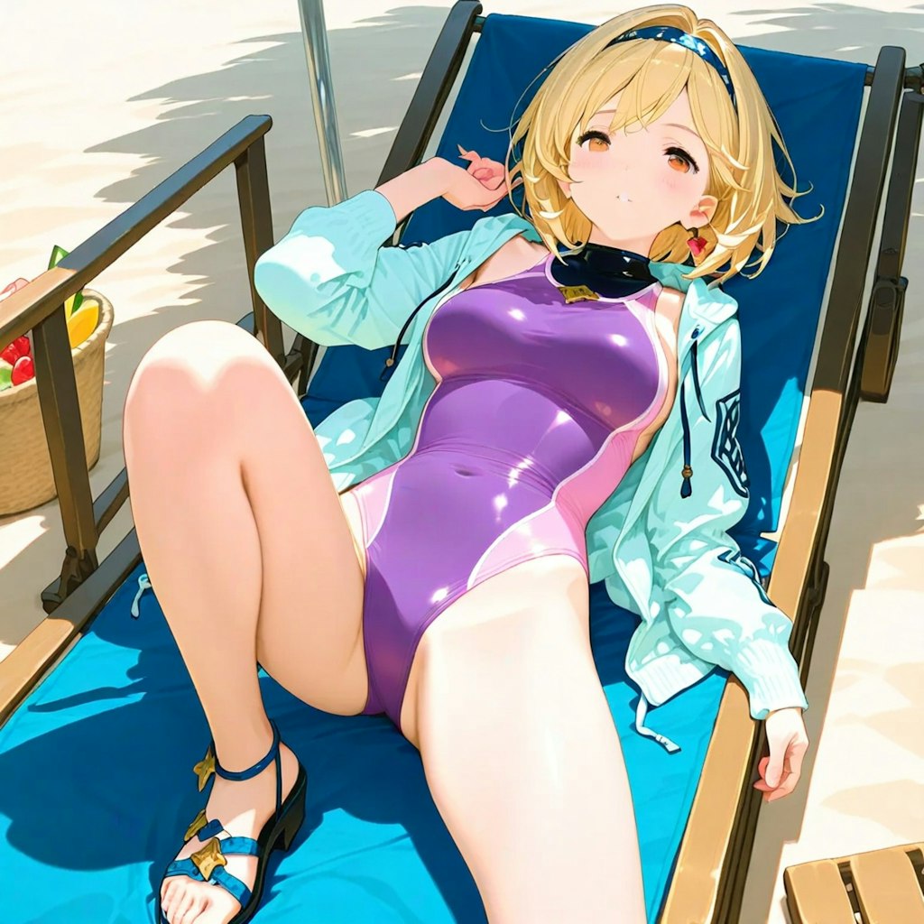海の日の水着姿の女の子達