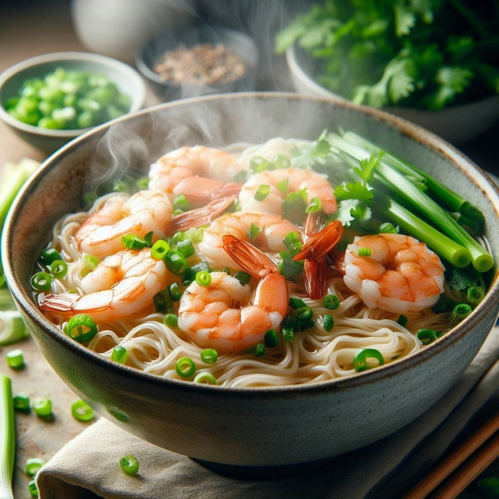 完成した海鮮麺