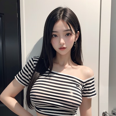 black and white striped T-shirt