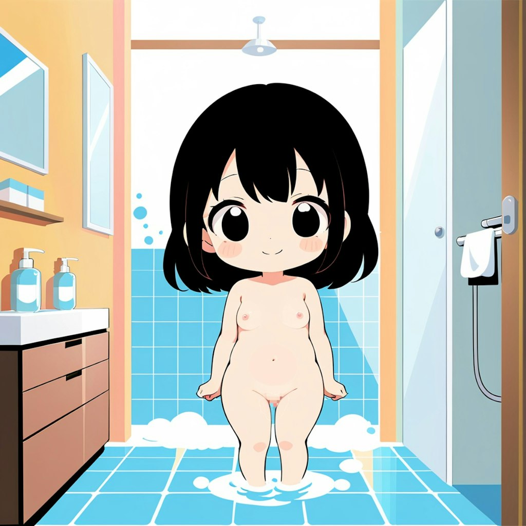 水びたし全裸ガール