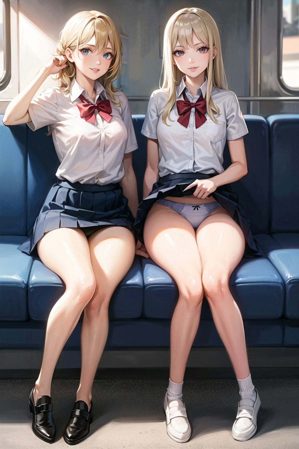 電車でパンツ見せJK