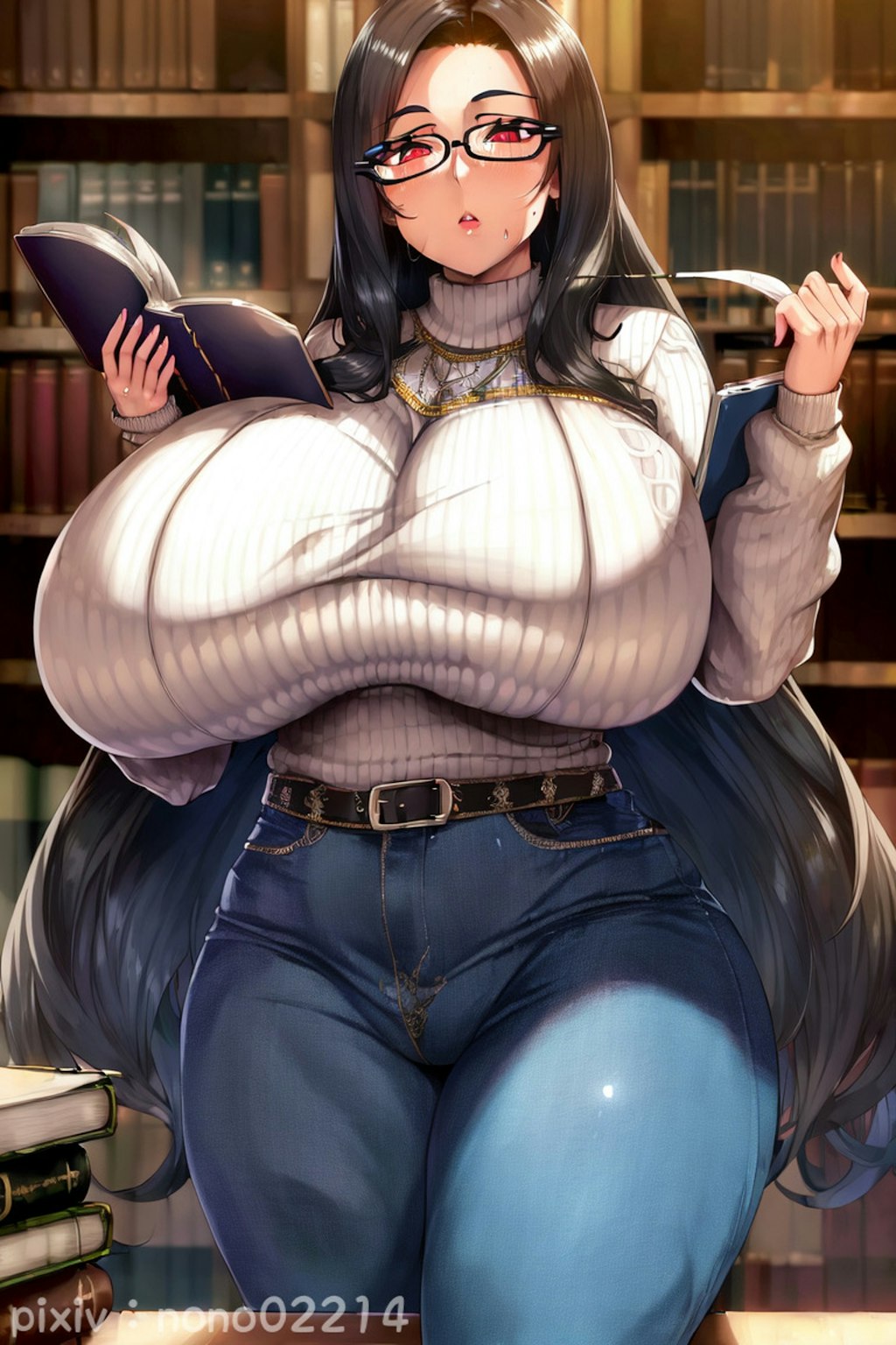 95 爆乳人妻の司書さん