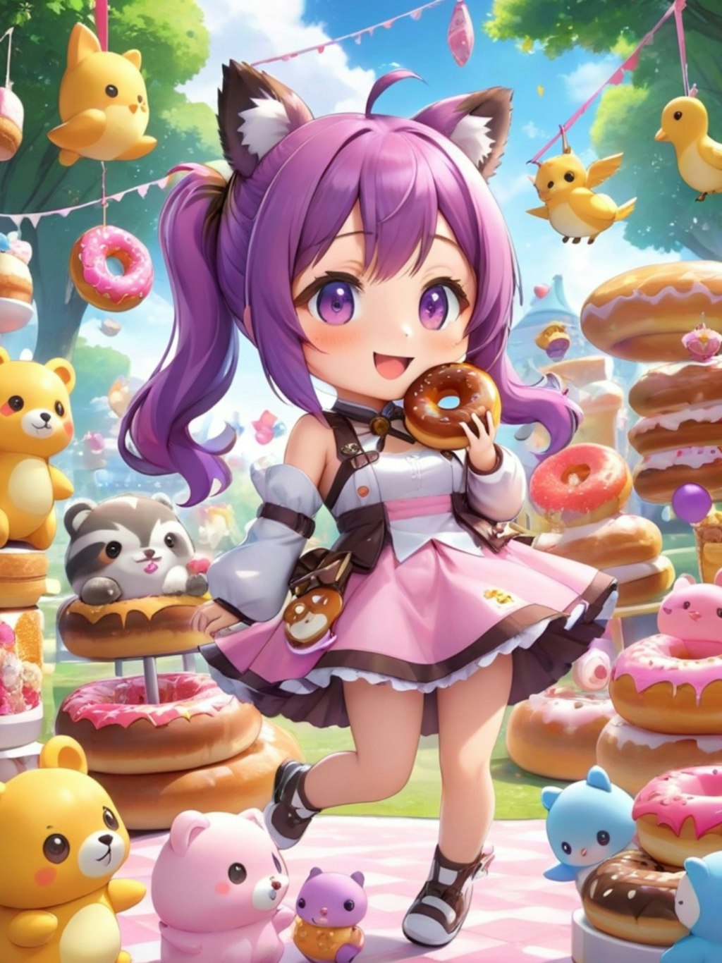 🍩と🧸と紫髪ちゃん