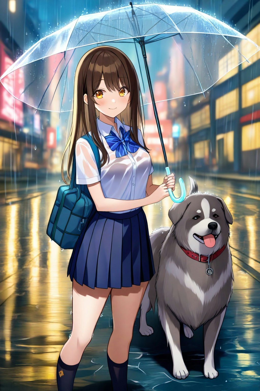 犬と女子学生