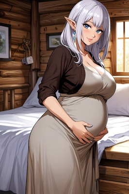 エルフの高齢出産 －3000歳の初産妊婦さん－