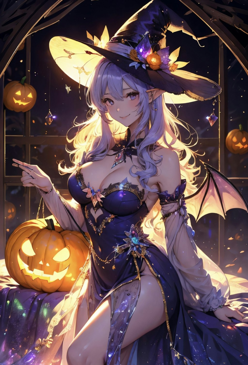 ハロウィン　サキュバスの魔女コス