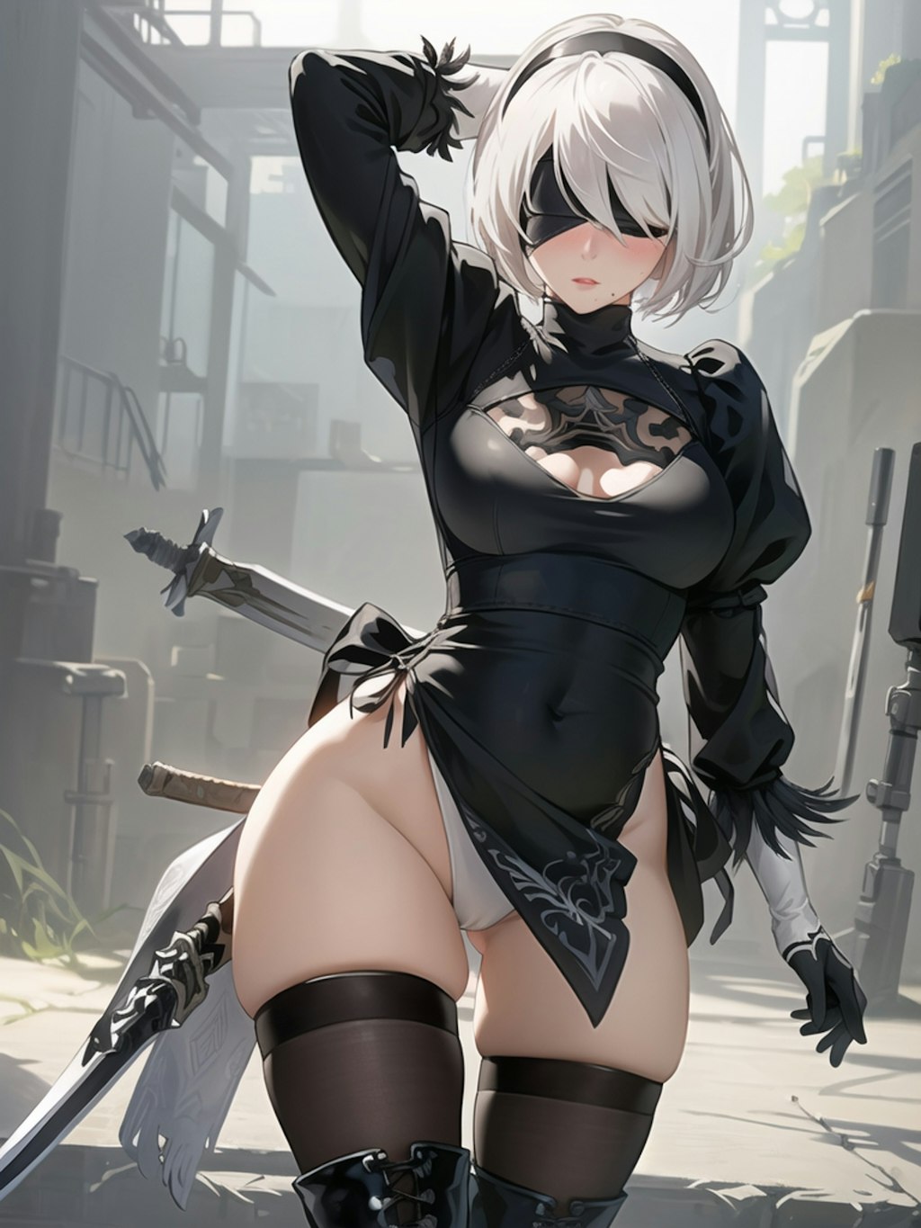 2B（ニーアオートマタ） | chichi-pui（ちちぷい）AIイラスト専用の投稿＆生成サイト