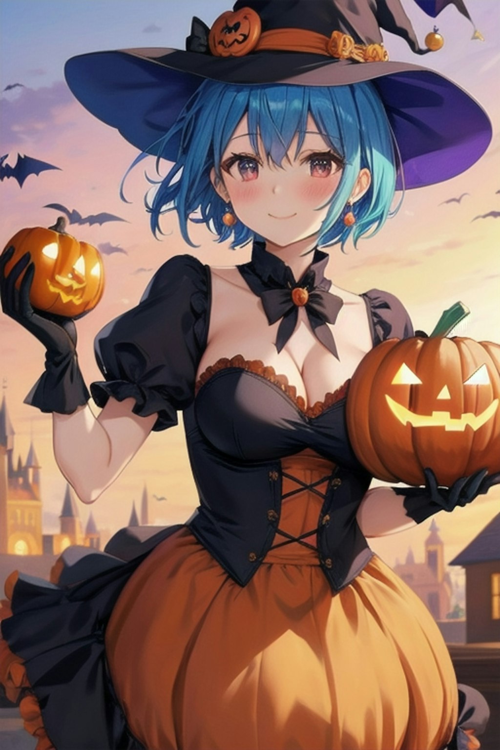 ハロウィン  がぼちゃの魔女