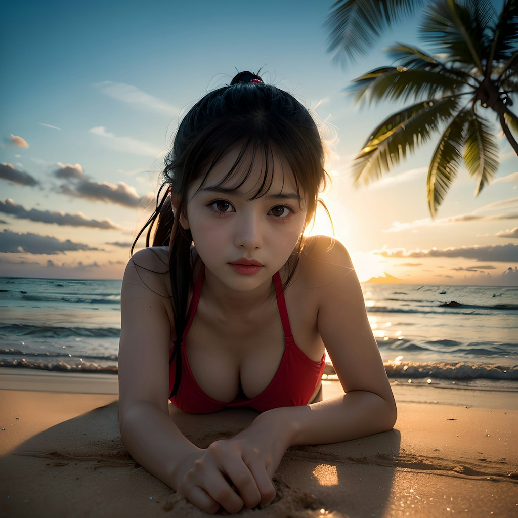 真夏の水着っ娘