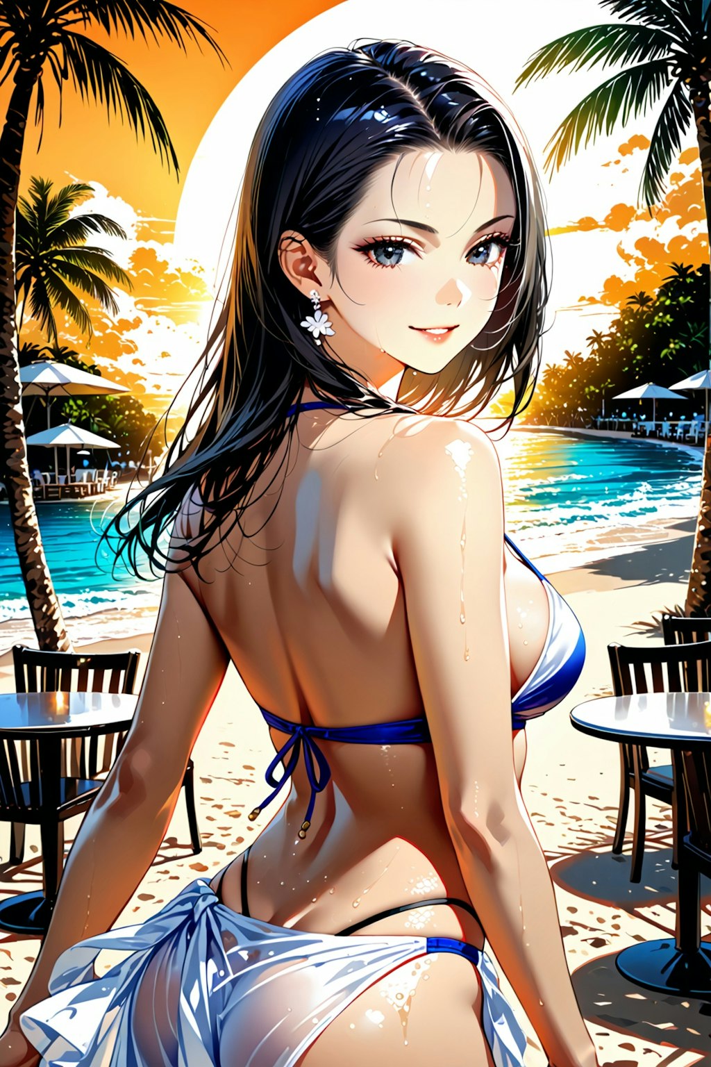 【Today's illustration】swimsuit⑦