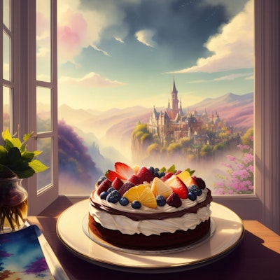 お城とケーキ