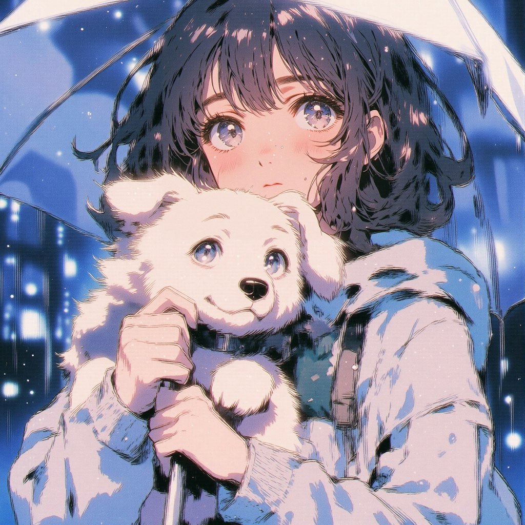 傘をさす女の子