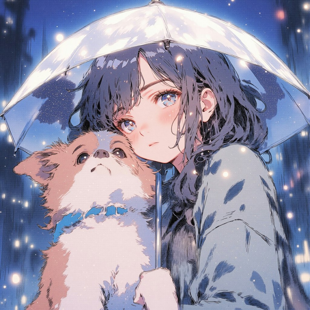 傘をさす女の子