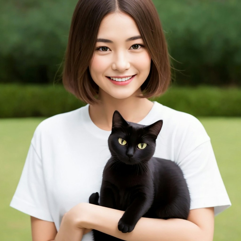 黒猫と少女、狂気の笑み